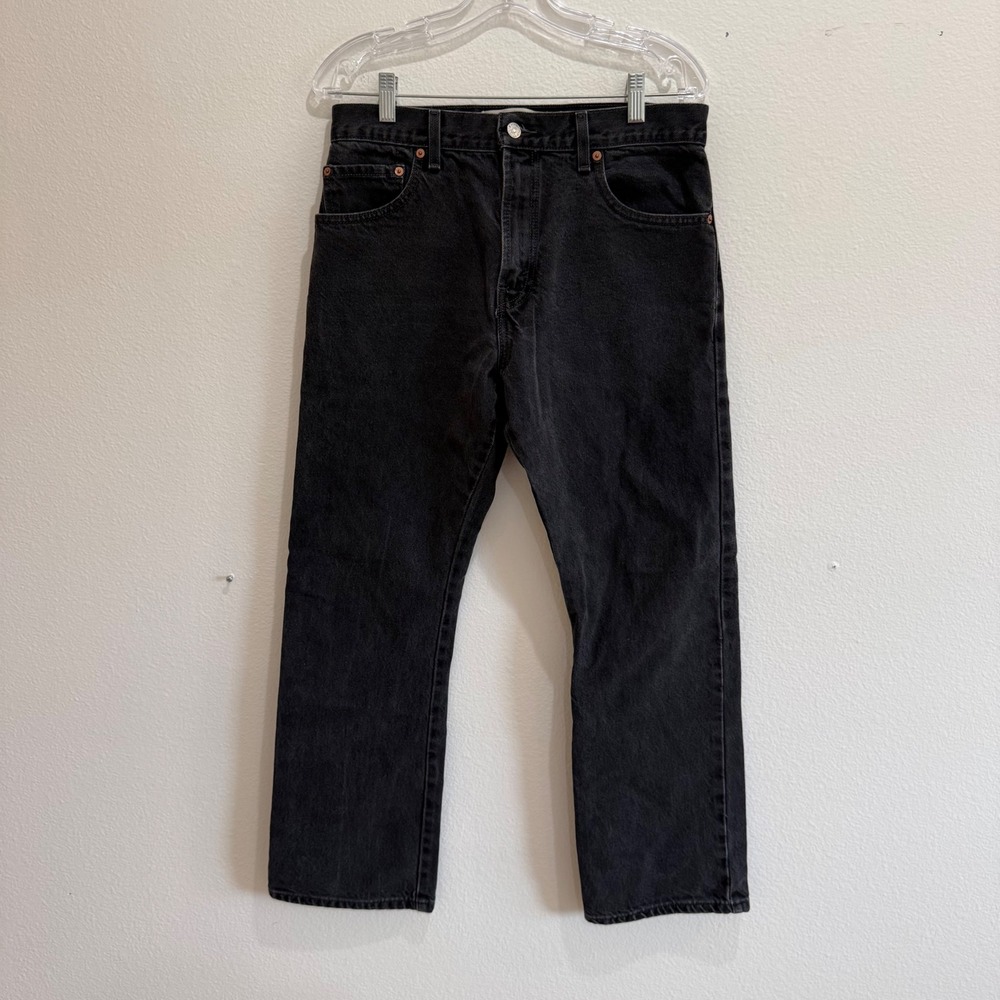 Vintage Levis 517 Bootcut Jeans Mens 33x30 Faded Black Denim 517-0259
